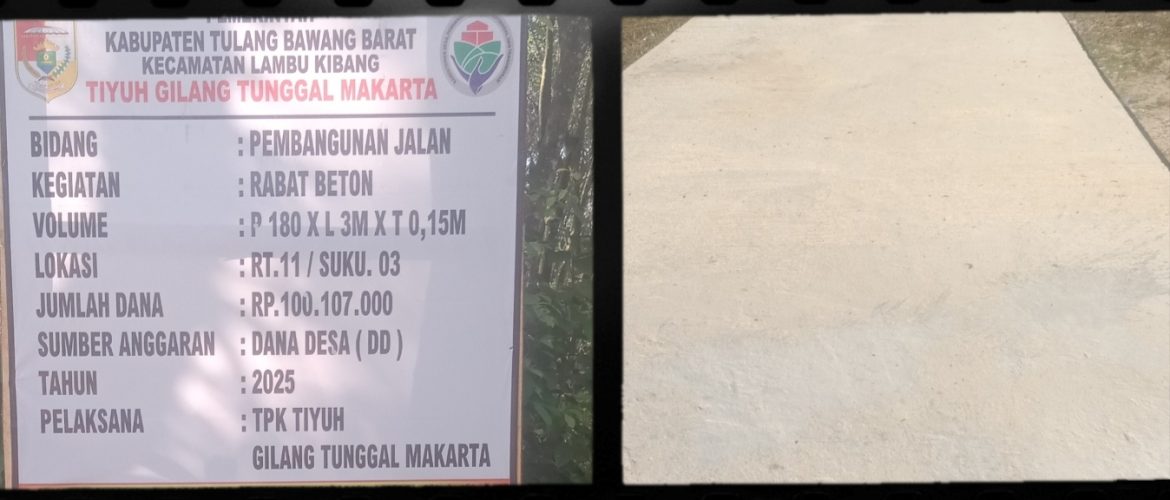 Tim Media Beritapiral.com Lakukan Kontrol Sosial Pembangunan Jalan di Tiyuh Gilang Tunggal Makarta
