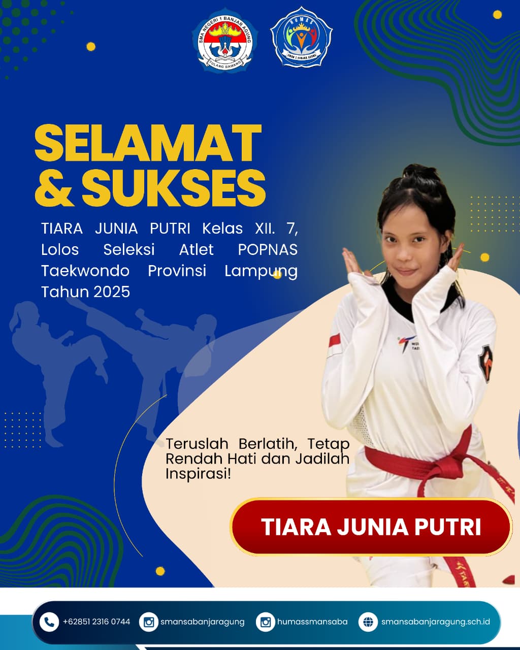 Gemilang……!!!  Anak Wartawan Menoreh Prestasi Sebagai Atlet Taekwondo Juara Daerah Dan Juara Nasional.