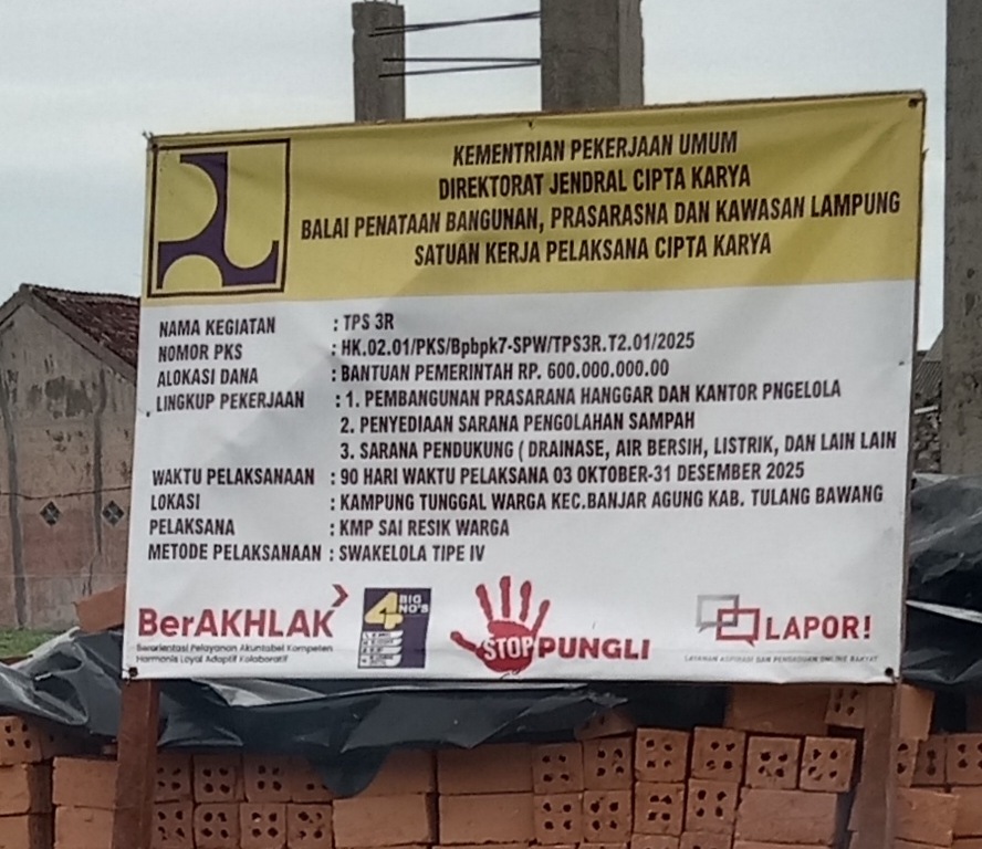 Diduga Asal Jadi dan Sarat Konflik Kepentingan, Proyek TPS 3R di Banjar Agung Disorot Publik