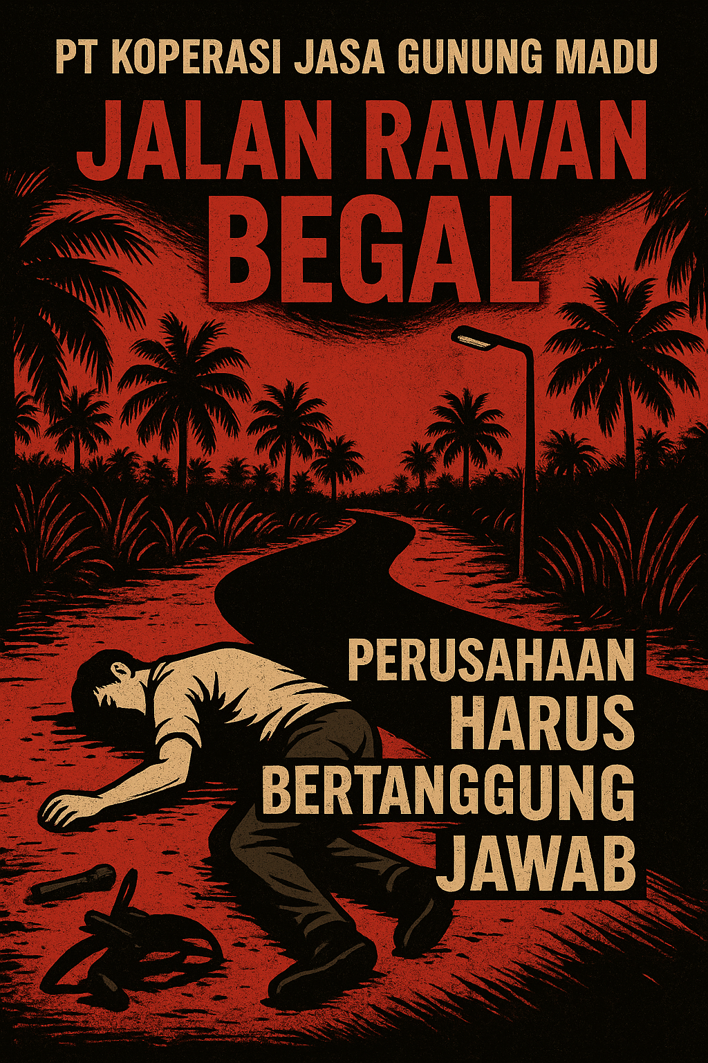 Buntut Penemuan Mayat R (16), PT Koperasi Jasa Gunung Madu Didesak Bertanggung Jawab atas Jalan Rawan Begal