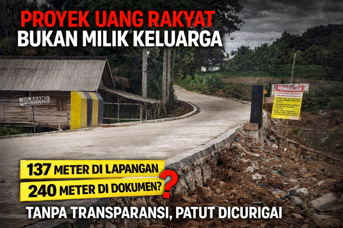 Diduga Sarat Kejanggalan, Proyek Jalan di Belakang Koramil Menggala Tengah Disorot Publik