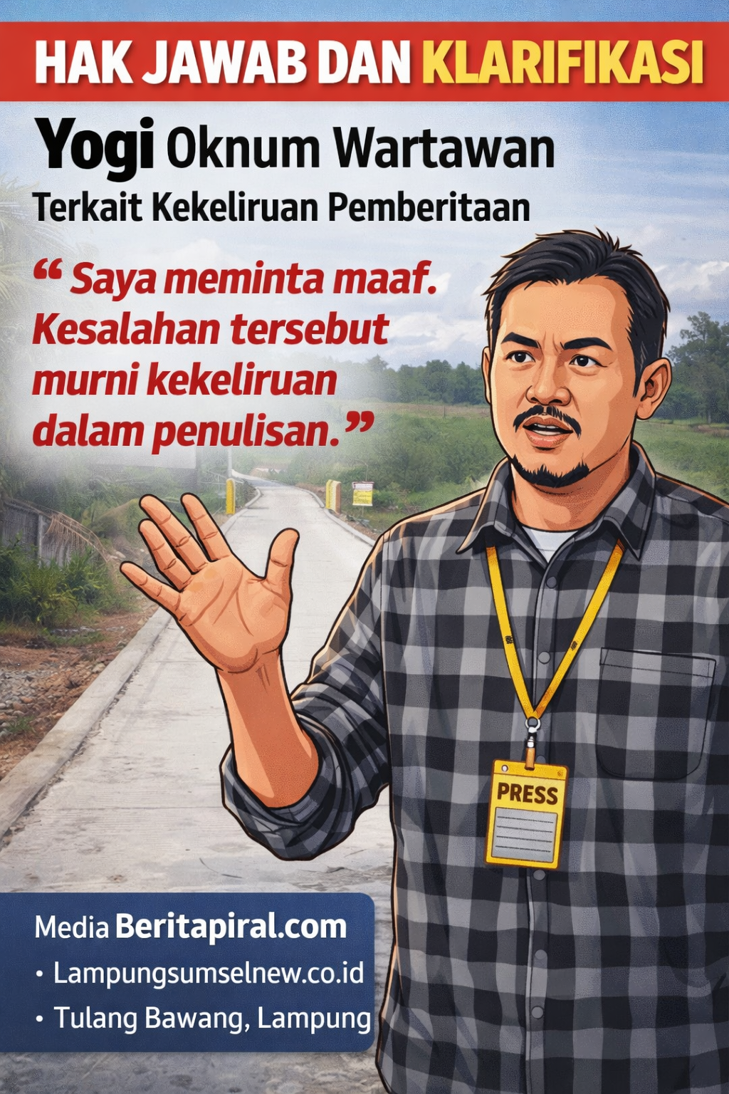 Hak Jawab dan Klarifikasi Oknum Wartawan Terkait Kekeliruan Pemberitaan