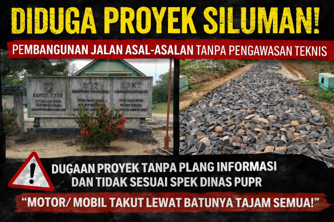 Diduga Proyek Siluman, Pembangunan Jalan Onderlagh di Tiyuh Disorot Warga
