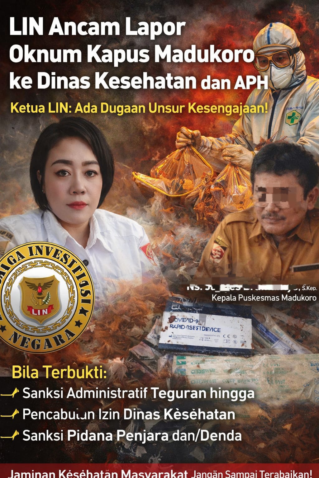 Kasus Dugaan Limbah Medis Puskesmas Madukoro Berlanjut, LIN Siap Lapor ke Dinas Kesehatan dan APH