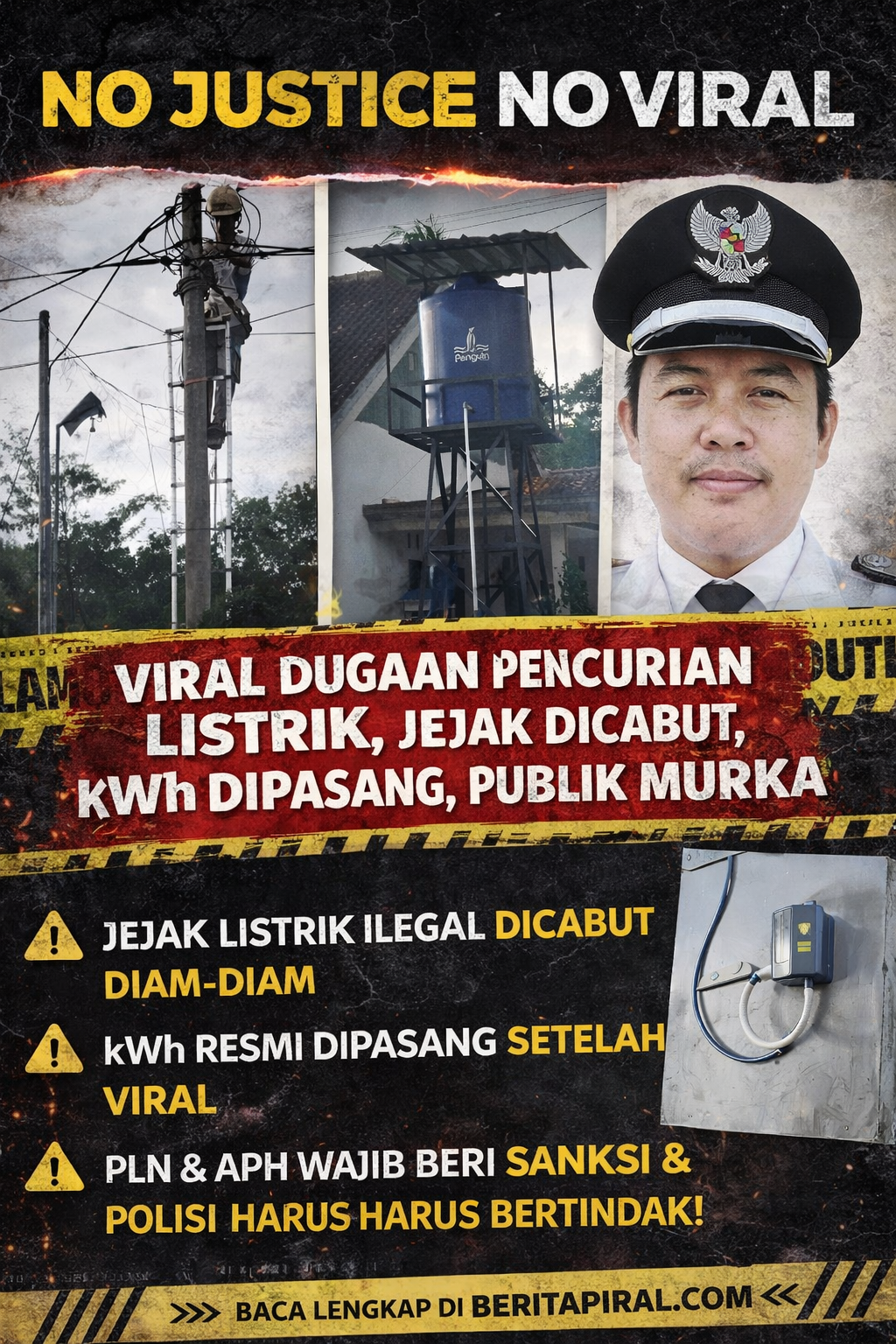 No Justice No Viral: Viral Dugaan Pencurian Listrik, Jejak Dicabut, kWh Dipasang, Publik Murka
