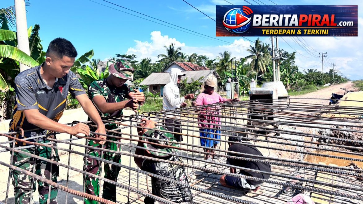 Pembangunan Jembatan Gantung Printis Garuda Memasuki Tahap Perangkaian Besi Tulangan Beton Pondasi Dasar