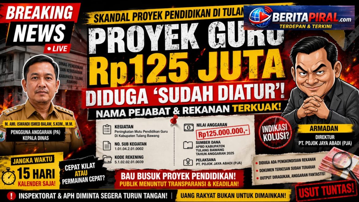 Dugaan Kolusi Proyek Pendidikan di Tulang Bawang Disorot, Anggaran Rp125 Juta APBD 2025 Jadi Sorotan