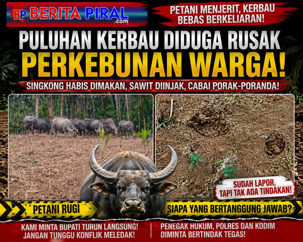 Puluhan Kerbau Diduga Rusak Perkebunan Warga, Petani Kibang Pacing Menjerit Minta Penertiban