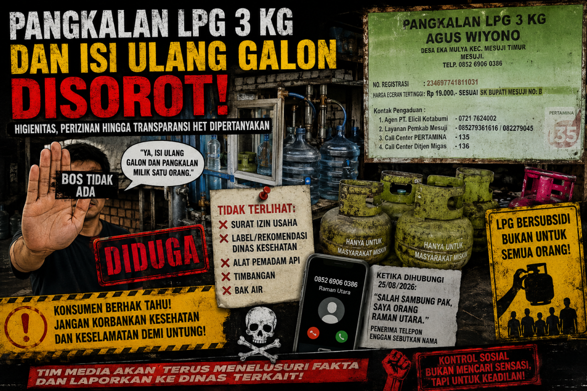 Kios LPG 3 Kg dan Isi Ulang Galon Disorot: Higienitas, Perizinan hingga Transparansi HET Dipertanyakan