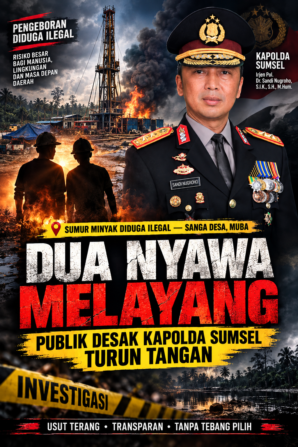 SUMUR DIDUGA ILEGAL TELAN DUA NYAWA: PUBLIK DESAK KAPOLDA SUMSEL TINDAK TEGAS, JANGAN BERHENTI DI PERDAMAIAN!