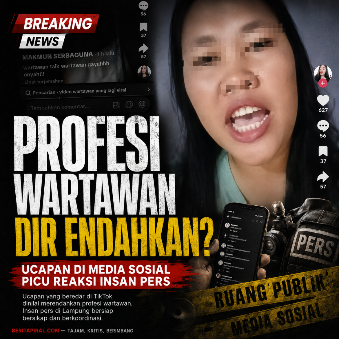 Ucapan Kontroversial di TikTok Picu Kegeraman Insan Pers, Beritapiral.com Serukan Sikap Tegas