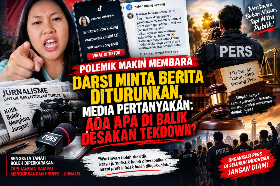 Polemik Makin Membara, Darsi Minta Berita Diturunkan, Media Pertanyakan: Ada Apa di Balik Desakan Tekdown?