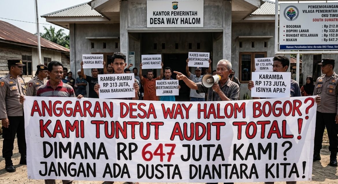 ANGGARAN DESA WAY HALOM BOCOR KE RUANG PUBLIK, RATUSAN JUTA JADI SOROTAN: BERANI TIDAK DIAUDIT?